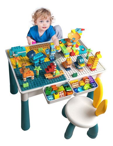 Mesa De Juego De Bloques Multifunción Para Niños Un Conjunto