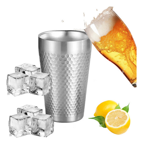 3 Uds Vasos De Acero Inoxidable Para Cerveza 450ml