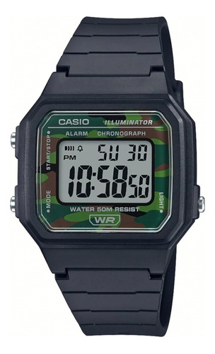 Reloj Casio Digital Camuflaje Original Hombre Time Square Color de la correa Negro