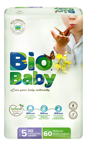 Pañales Bio Baby Etapa 5 Xg Unisex 60 Piezas