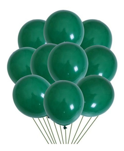 Globo plano para fiesta de cumpleaños número 5 de Bexiga, varios colores, 50 unidades, color verde oscuro