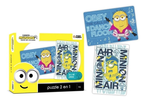 Puzzle Minions 2 Pelicula 2 En 1 24 Y 48 Piezas Original Ful