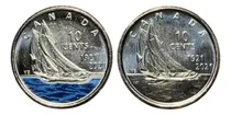 Comprar Lote X2 Monedas Canada 2021 Común Y Esmaltada Míralas