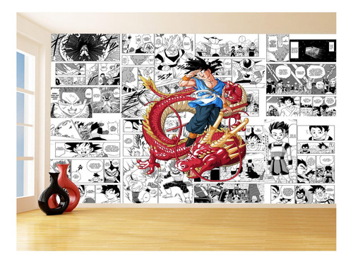 Papel De Parede Dragon Ball Goku Página Manga 3,5m Dbz642