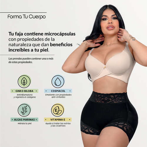 Faja Panty Cachetero Negro Para Realce De GlĂșteos O-171 Negro 2xl