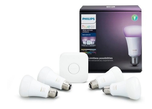 Foco led Philips Hue 10 W Bulbo color rgb 10W 110V-130V 4000K 800lm por 4 unidades