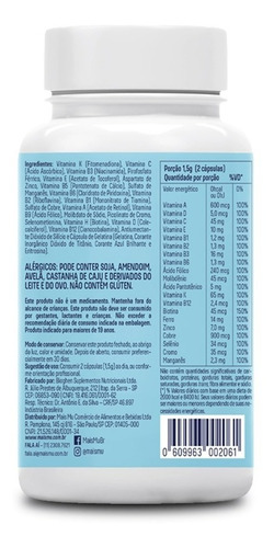 Imagem 2 de 4 de Complexo Vitamínico Antiox Hair Skin Nails 45g 60cp Muke +mu