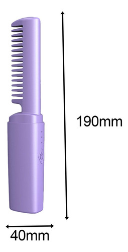 Mini Plancha De Pelo Recargable, Peine Caliente, Violeta