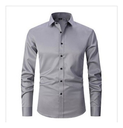 Camisa De Hombre Mate Sólido Casual Casual Slim Fit Top De S