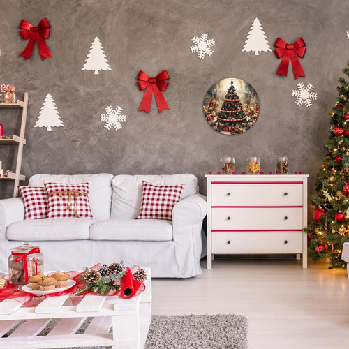 Divertida Decoración De Pared De Navidad, Letrero Redondo De