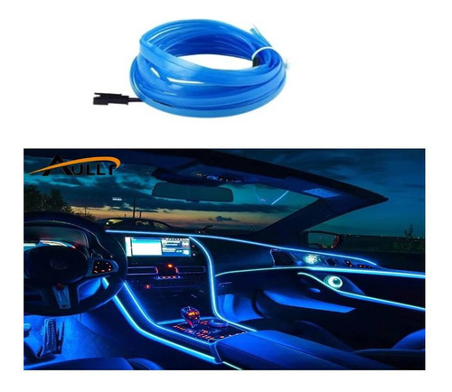 Luz Tablero Hilo De Neon Para Interior De Auto 4metros Azul