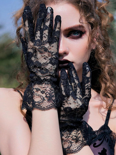Guantes De Encaje Para Mujer, Para Bodas, Fiestas De Té, Cos