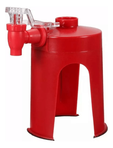 Suporte Com Torneira Dispenser Para Garrafa De Refrigerante Cor Vermelho
