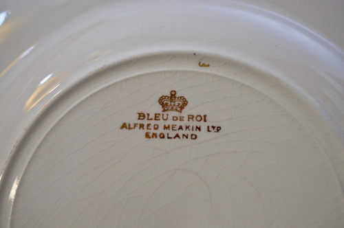 Plato Hondo Alfred Meakin England Bleu De Roi Net Gold C1914 (Usado)