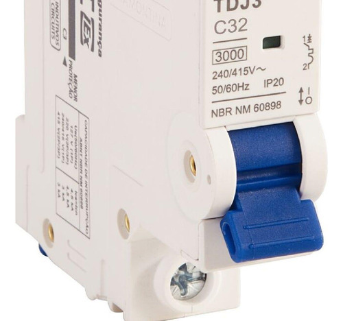 Minidisjuntor Monopolar Tdj3-1c32 1p 32a 3ka Tramontina