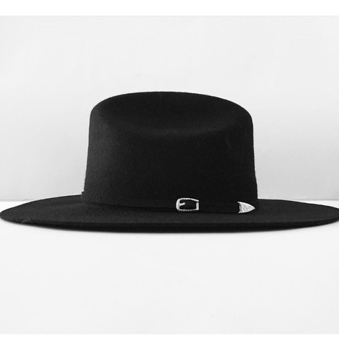 Sombrero Negro Hipster Vanwho Ozzy Ala Ancha 10cm