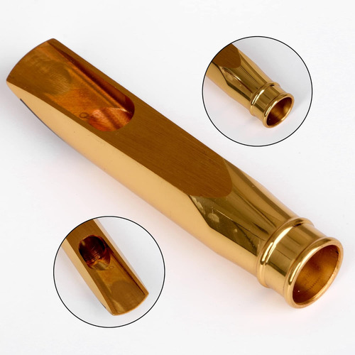 Boquilla De Saxofón Tenor Estilo Jazz Dorado Bb 8# Tap...