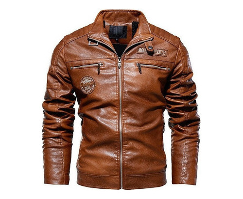 Chaqueta De Moto De Cuero Térmico Para Hombre