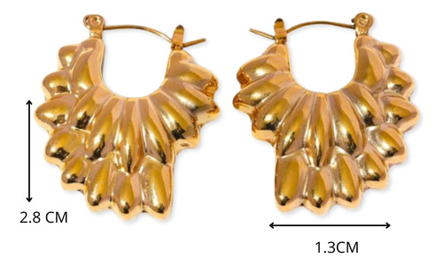 Arete Pendiente Gota Curvo Doble Capa