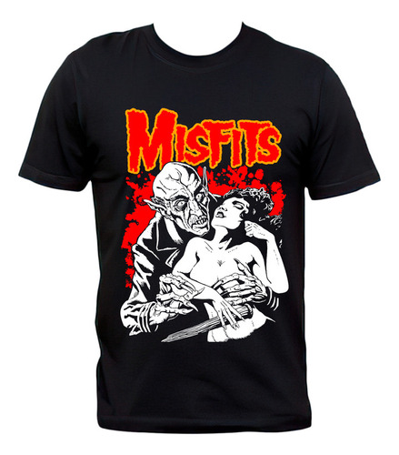 Remera Negra Misfits Fiend Club Promo Famous Monsters Punk