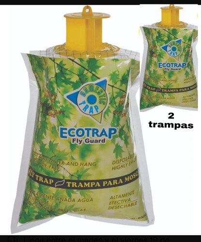 Trampa Para Moscas Ecotrap 2 Piezas Atrapa Asta 20mil Moscas