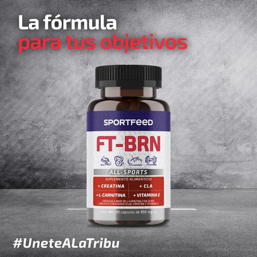 Imagen 5 de 7 de Sportfeed Quemador De Grasa 90 Caps Creatina L Carnitina Cla Sabor Sin Sabor
