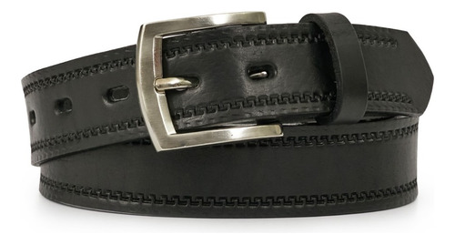 Cinturon Hombre Cuero Cinto Briganti Vestir Premium Acc08336 Color Negro Talle 85