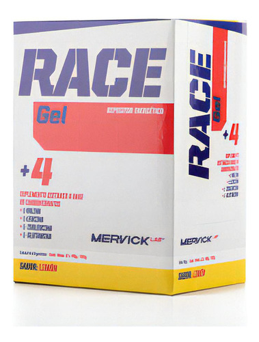 Gel Race Caja 12 Unid 40 Gr Mervick Lab Repositor Energético Sabor Limon