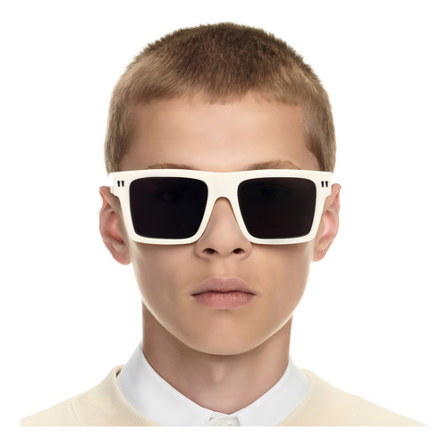 Óculos De Sol Off White Lawton White Oeri109 0107-54 Cor Branco Armação Branco Haste Branco Lente Cinza