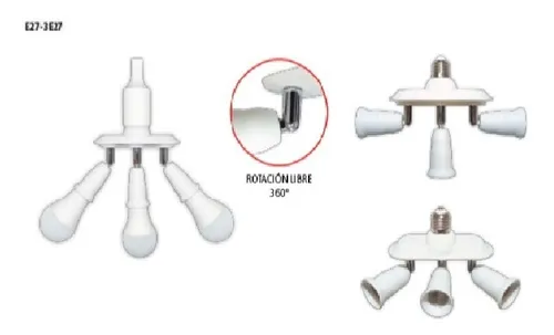 comprar Adaptador Tbcin De E27 A Portalámparas 3 X E27 P