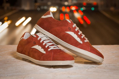 Imagem 4 de 4 de Sapatênis 100% Couro Legítimo Masculino Vermelho Frete Grátis
