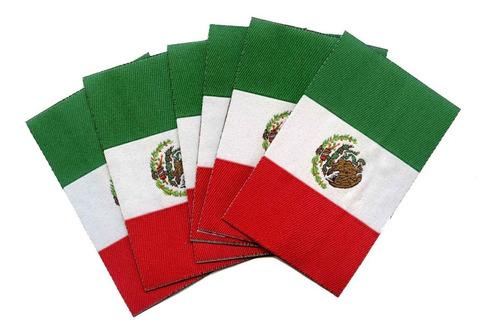 Bandera De México 48x75mm Microbordado 12pza Termoadhesivo 
