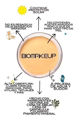 Torre Biomakeup De Maquillaje De 10 Gramos Con 5 Tonos