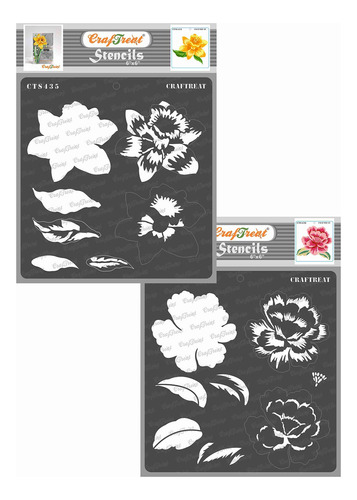 Craftreat Plantilla Flor Para Pintar Madera Lienzo Papel 2 6