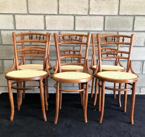 Antiguo Juego De 6 Sillas Thonet Mod 95 Originales C/ Sello