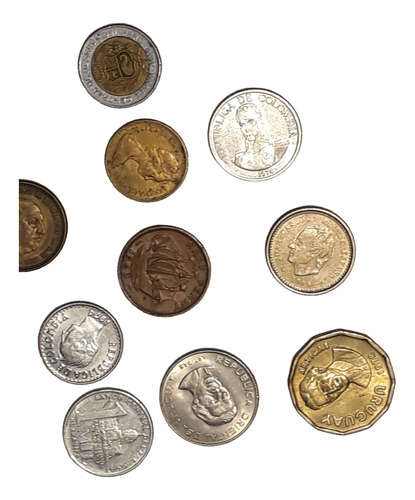 Monedas Extranjeras Mundiales X 10 Distintas No Repetida Lo9