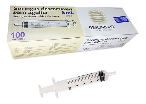 Seringa Descartável 5ml S/agulha Luer Slip Descarpack 100 Un