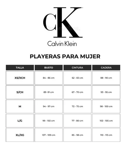 Calvin klein tallas mujer hotsell