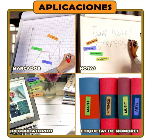 Notas Post Adhesivas Mini Banderita Fluorescente Señalador