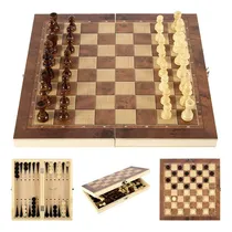 Comprar Juego De Mesa 3en1 Madera Ajedrez Damas Backgammon - El Rey