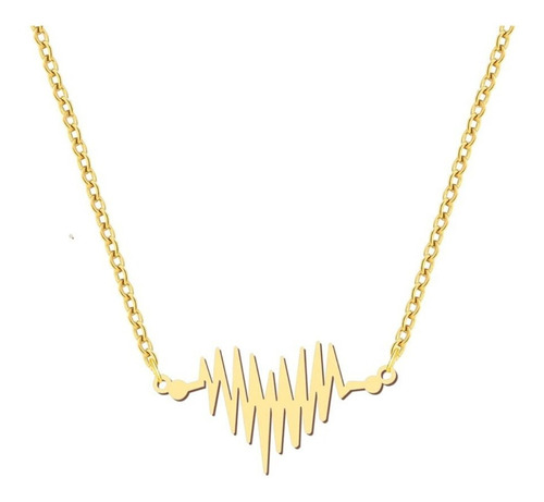 Collar Corazón Minimalista De Plata Enchapado Oro 18k