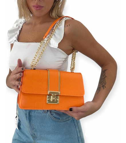 Mini Bag Importada Naranja De Mujer Tendencia