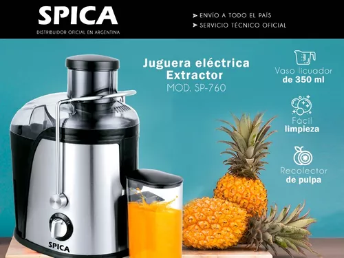 Juguera Electrica Extractor De Jugo Spica Sp-760 Accesorios Color Negro