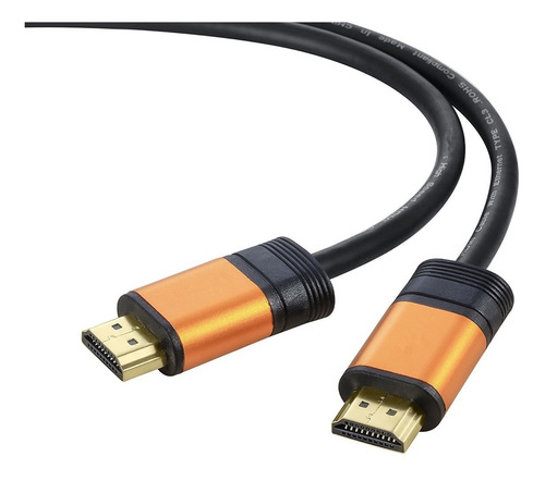 Imagen 4 de 5 de Cable Hdmi 8k 60hz/4k 120hz/48gbps V2.1 De 2mts. Premium Oro