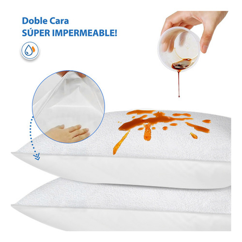 2pcs Funda De Almohada De Rizo Impermeable Tamaño Estándar