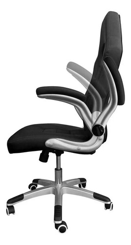 Silla De Escritorio Utc580l Gamer Ergonómica Negra Con Tapizado De Cuero Sintético