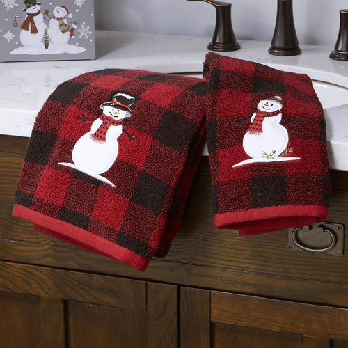 Juego De Toallas De Mano Diseño Muñeco De Nieve Navidad