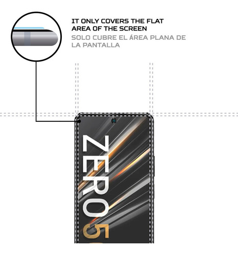 Imagen 4 de 6 de Protector De Pantalla Antishock Para Infinix Zero 5g