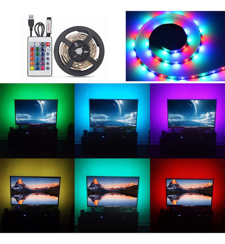 Tira De Luz Led Con Control Remoto, Alimentada Por Usb, 16