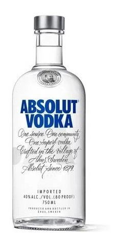 Vodka Absolut Regular 750ml - Original - Black Friday